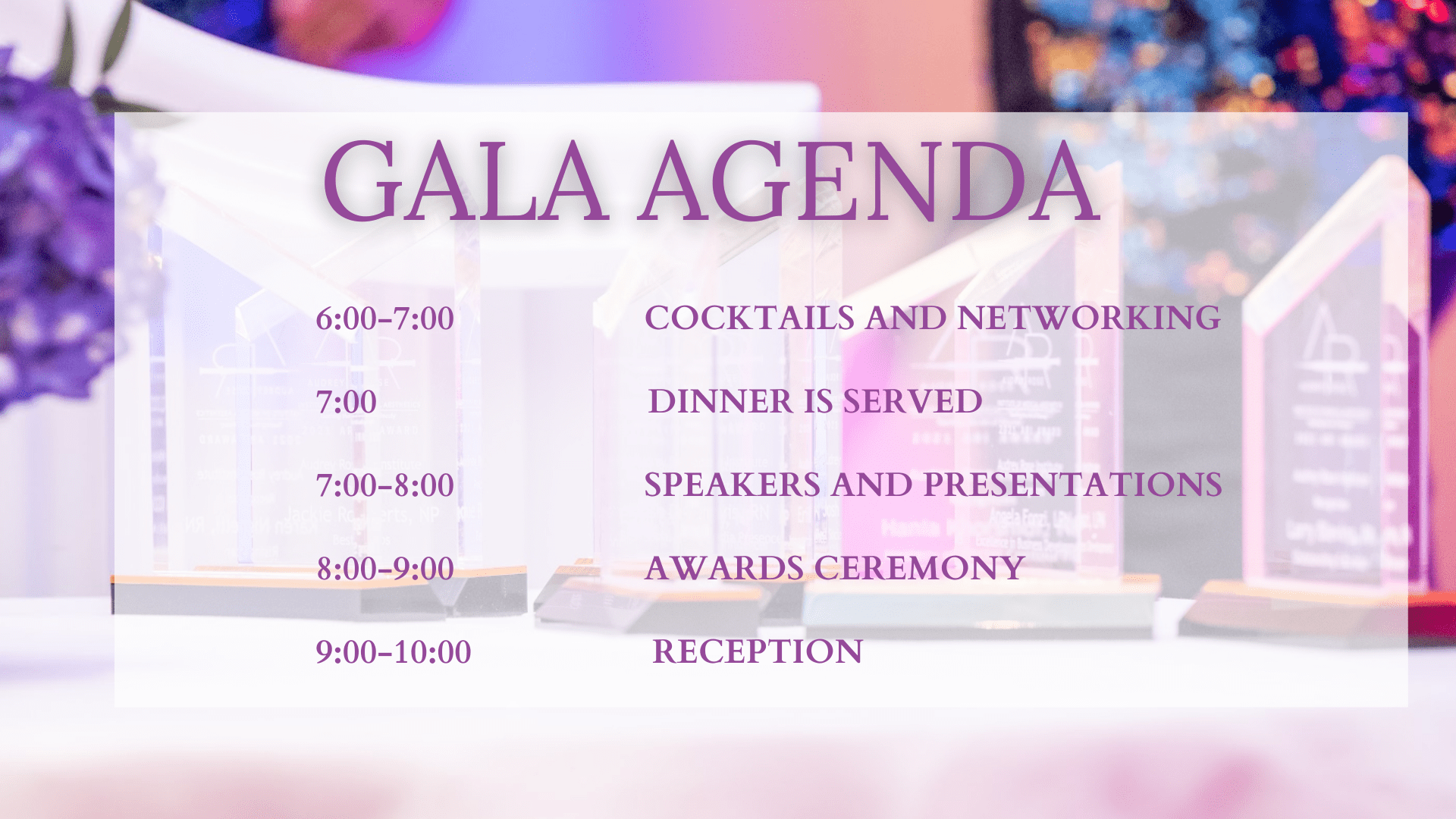 Gala Agenda